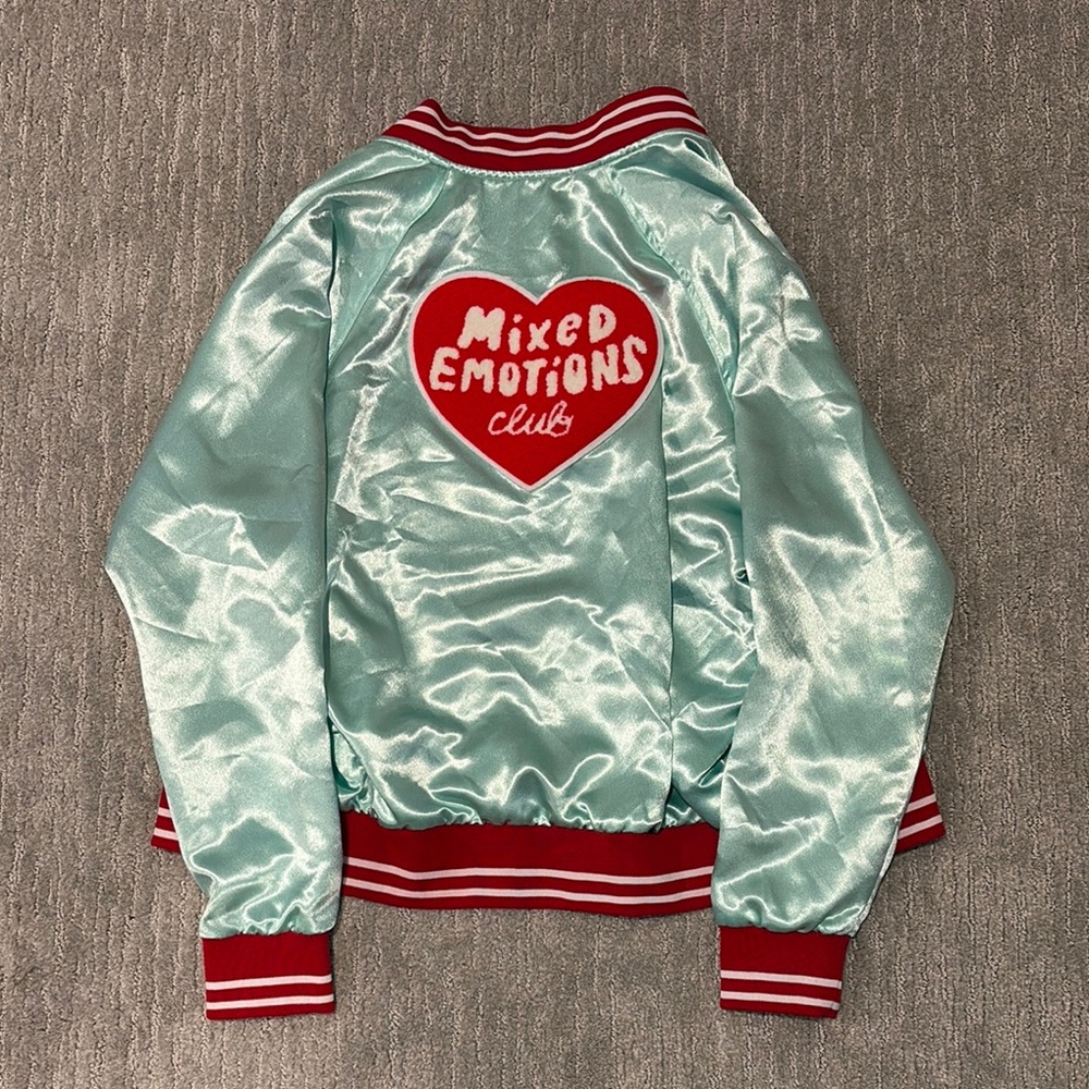 Tuesday Bassen of Los Angeles Mixed Emotions Club Satin Jacket